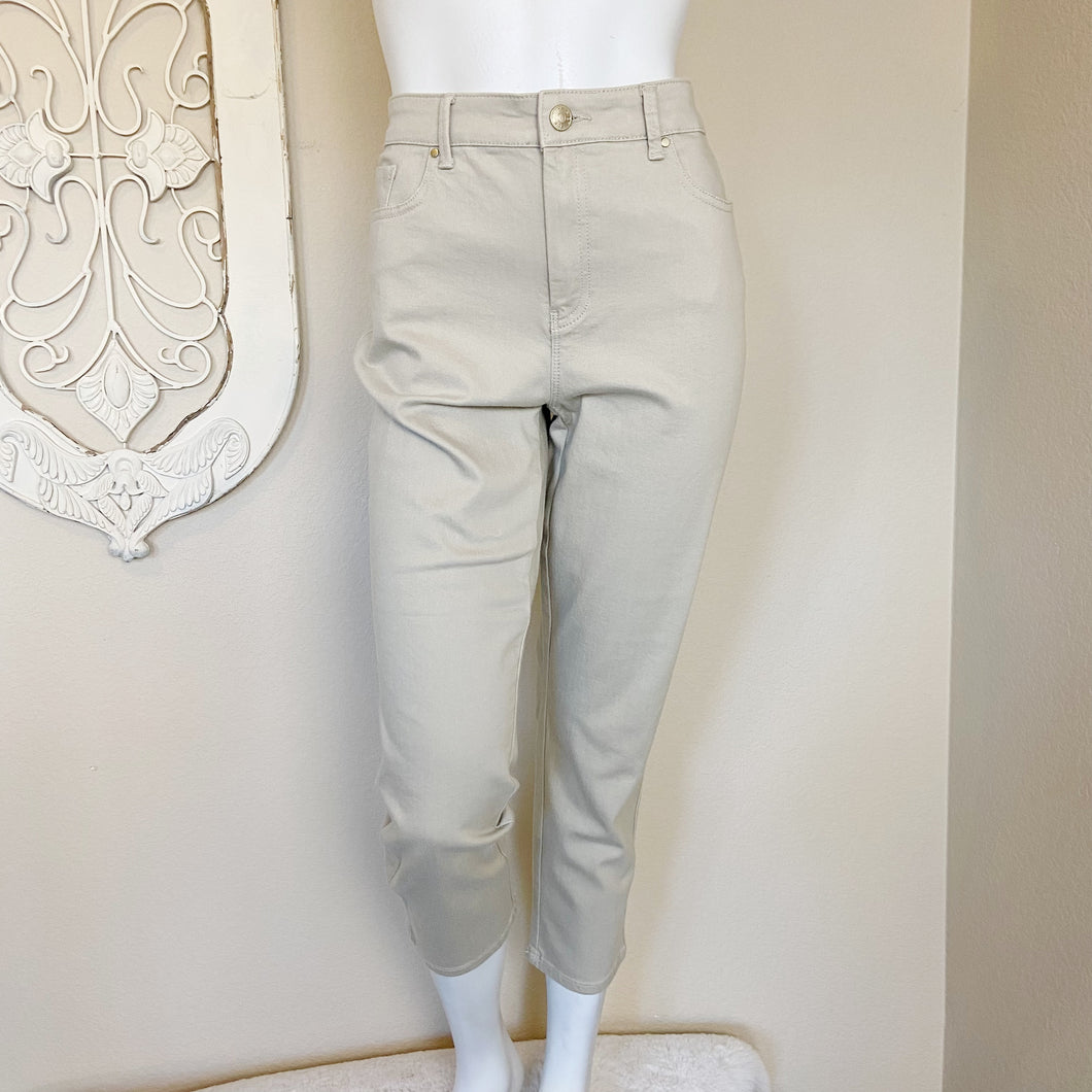 Chico's | Women's Beige Denim The Platinum Crop Jeans | Size: S