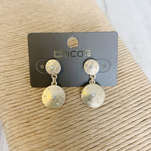 Load image into Gallery viewer, Chico&#39;s | Women&#39;s Gold and Rhinestone Boho Style Emma Drop Earrings with Tags
