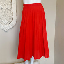 Load image into Gallery viewer, Margaret Godfrey | Women's Vintage Red Pleat Midi Skirt | Size: XS
