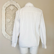 Load image into Gallery viewer, Ishyu | Women&#39;s Vintage White Ribbon Button Down Blouse | Size: 10
