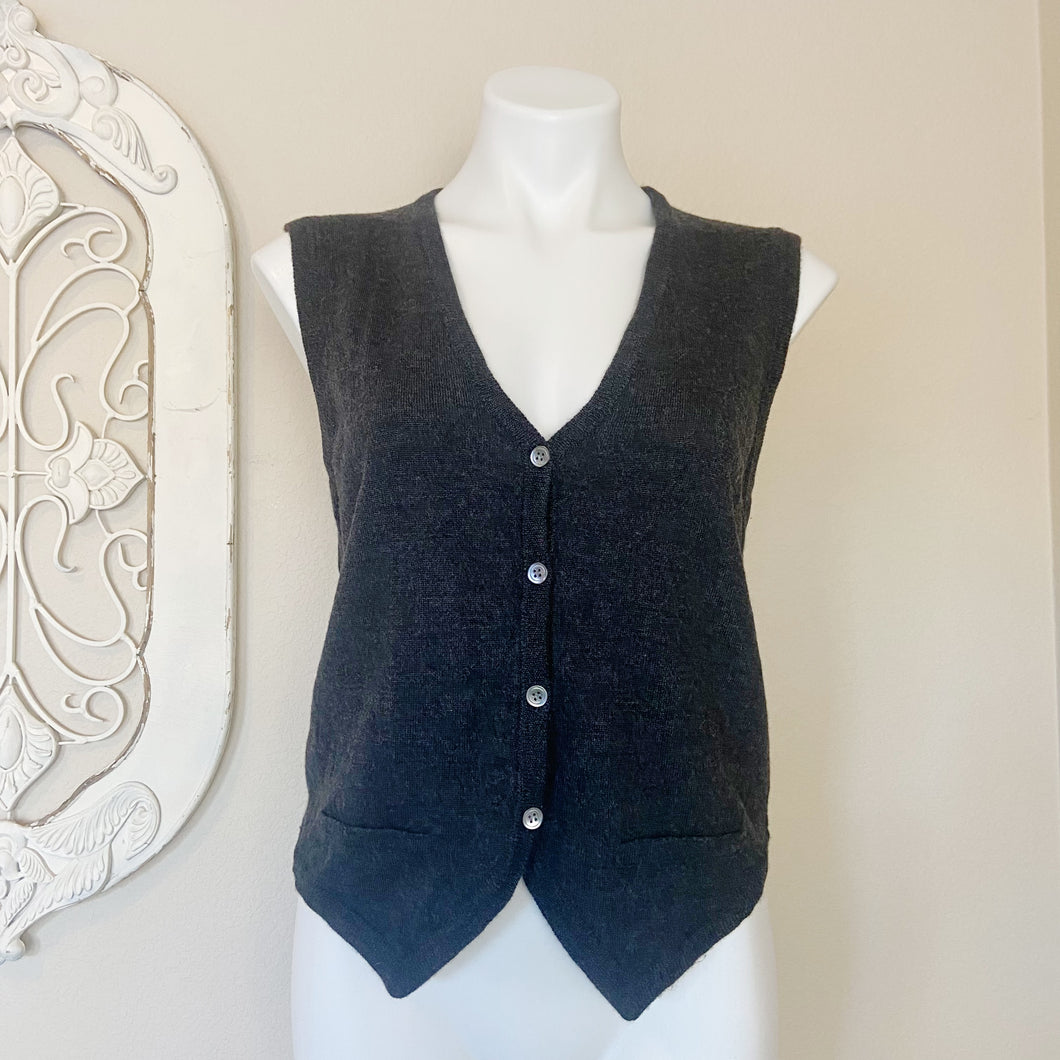 J. Crew | Womens Gray/Blue/Cream Striped Back Merino Wool Vest | Size: L