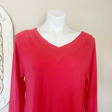 Load image into Gallery viewer, Soft Surroundings | Womens Pink Ribbed Long Sleeved V Neck Tunic Top | Size: L
