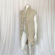 Load image into Gallery viewer, Umgee | Women's Cream and Brown Knit Soft Circle Short Sleeve Cardigan | Size: M/L

