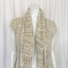 Load image into Gallery viewer, Umgee | Women's Cream and Brown Knit Soft Circle Short Sleeve Cardigan | Size: M/L

