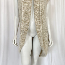 Load image into Gallery viewer, Umgee | Women's Cream and Brown Knit Soft Circle Short Sleeve Cardigan | Size: M/L
