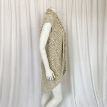 Load image into Gallery viewer, Umgee | Women's Cream and Brown Knit Soft Circle Short Sleeve Cardigan | Size: M/L

