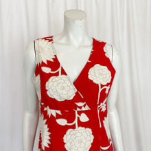 Load image into Gallery viewer, Boden | Womens Red and White Floral Print Sleeveless Cotton Dress | Size: 12R
