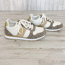 Load image into Gallery viewer, J. Crew | Women&#39;s Leopard and Tan Nylon Striped City Sneakers | Size: 7
