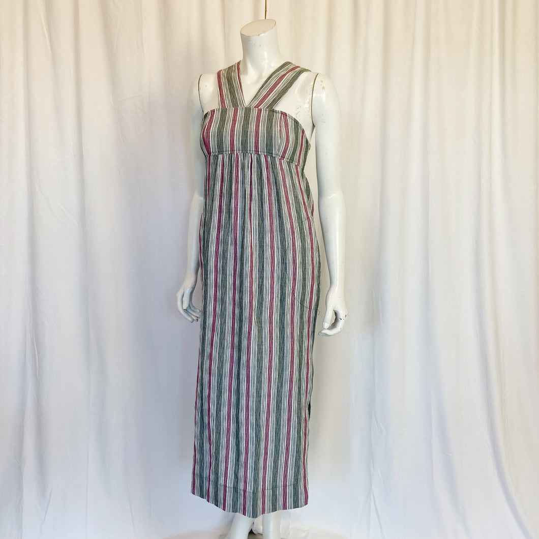 Urban Outfitters | Women's Green and Red Stripe Dress | Size: S
