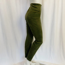Load image into Gallery viewer, White House Black Market | Women&#39;s Olive Green Faux Suede Leather Runway Leggings | Size: 12
