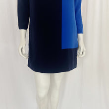Load image into Gallery viewer, J. Crew | Women&#39;s Two Tone Blue Color Block 100% Silk Shift Dress | Size: 2
