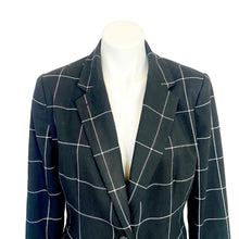 Load image into Gallery viewer, Merona | Women&#39;s Black and White Plaid Wool Blend Blazer Jacket | Size: 14
