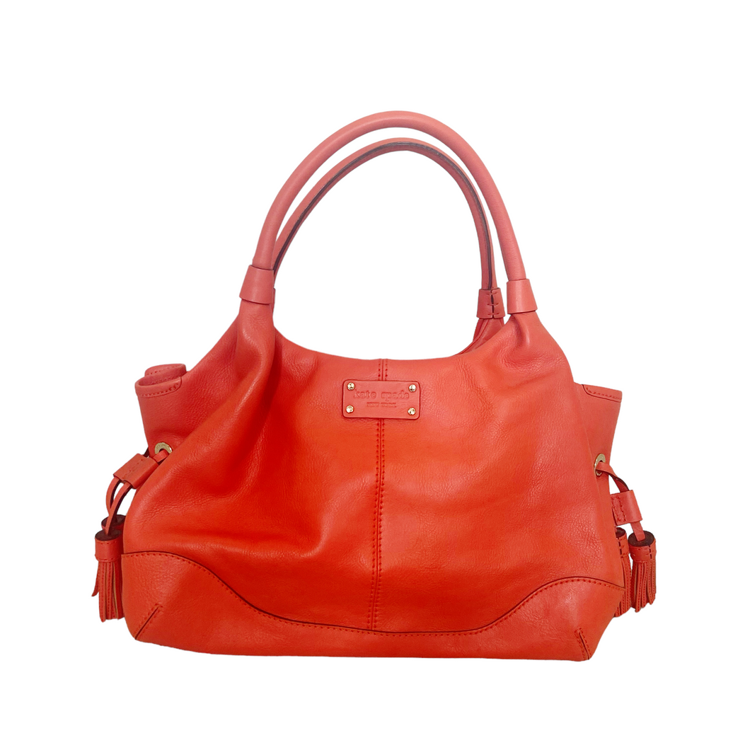 Kate Spade | Women's Coral Leather Stevie Strafford Handle Bag