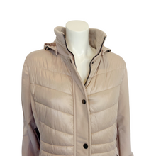Load image into Gallery viewer, BCBG Generation | Women&#39;s Light Pink Long Puffer and Soft Shell Hooded Jacket | Size: XL
