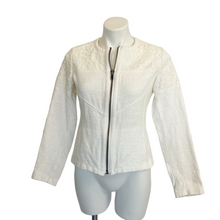 Load image into Gallery viewer, Cabi | Women&#39;s Ivory Lace Zip Up Jacket | Size: S
