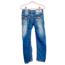 Load image into Gallery viewer, True Religion | Girl&#39;s Light Wash White Stitching Straight Leg Jeans | Size: 6Y
