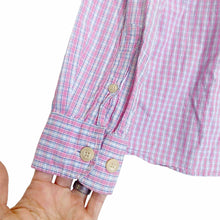 Load image into Gallery viewer, Rose Pistol | Boy&#39;s Pink and Blue Button Down Long Sleeve Shirt | Size: 6Y
