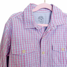 Load image into Gallery viewer, Rose Pistol | Boy&#39;s Pink and Blue Button Down Long Sleeve Shirt | Size: 6Y
