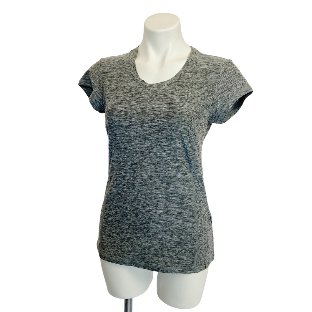 Title Nine | Womens Black and Gray Heathered Short Sleeved Active Top | Size: S