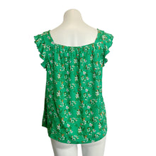 Load image into Gallery viewer, Melloday | Women&#39;s Green Floral Print Ruffle Short Sleeve Top | Size: S
