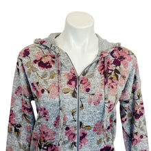 Load image into Gallery viewer, Maurices | Women&#39;s Light Gray Rose Print Zip Up Hoodie | Size: XS
