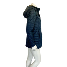 Load image into Gallery viewer, Marc New York | Womens Navy Blue Lightweight Long Puffer Jacket w/ Removable Hood | Size: XS
