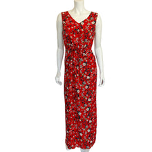 Load image into Gallery viewer, Vera Moda | Women&#39;s Red Floral Print Tie Waist Maxi Dress | Size: S
