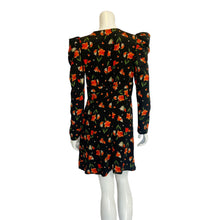 Load image into Gallery viewer, Top Shop | Women&#39;s Black and Red Floral Print Puff Sleeve Dress | Size: 8
