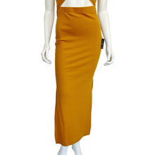 Load image into Gallery viewer, Lulu&#39;s | Women&#39;s Harvest Yellow Ribbed Short Sleeve Open Front Dress with Tags | Size: M
