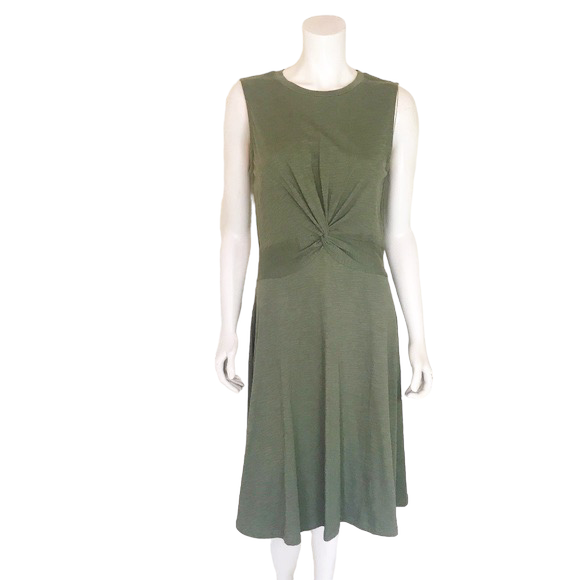 Caslon | Women's Olive Green Twist Waist Sleeveless Dress | Size: S