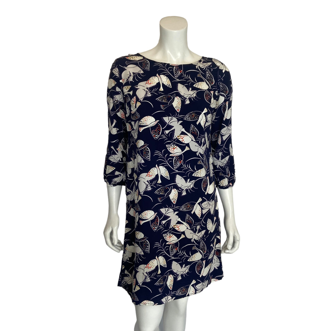 Old Navy | Womens Blue/White/Red 3/4 Sleeve Dove Pattern Shift Dress | Size: M