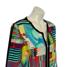 Load image into Gallery viewer, Simply Art by Dolcezza | Women&#39;s Colorful Abstract Art Zip Front Jacket | Size: L
